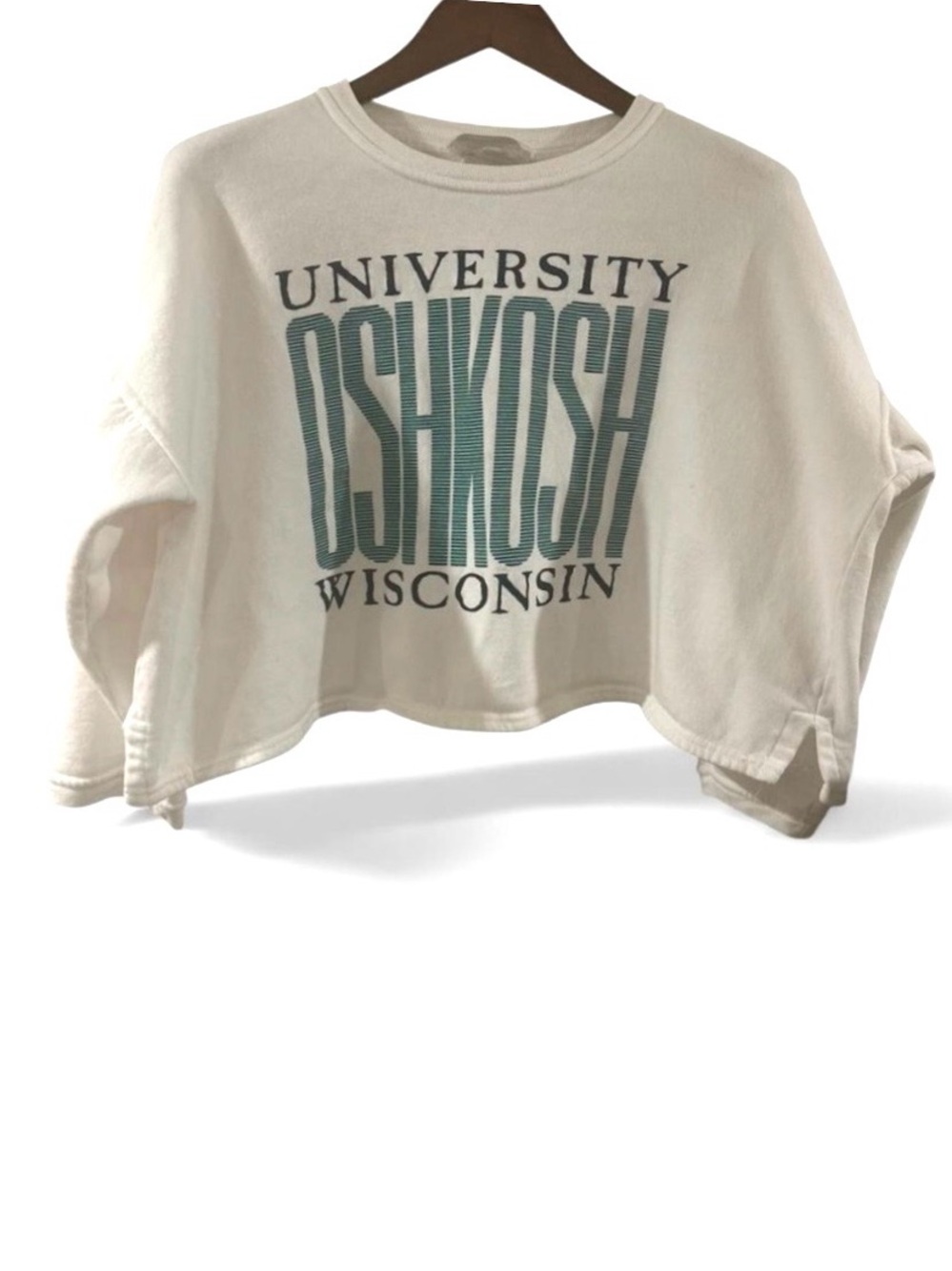 Vintage Women’s ‘University of Wisconsin Oshkosh’ Cropped Sweatshirt Size Large